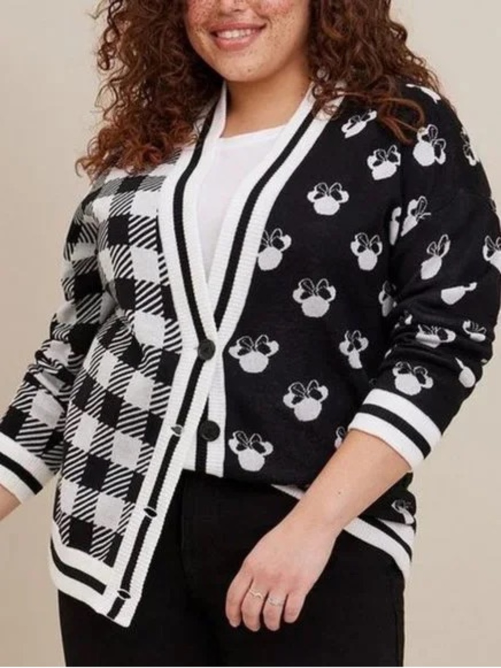 Torrid Disney Minnie Mouse Jacquard Cardigan Sweater